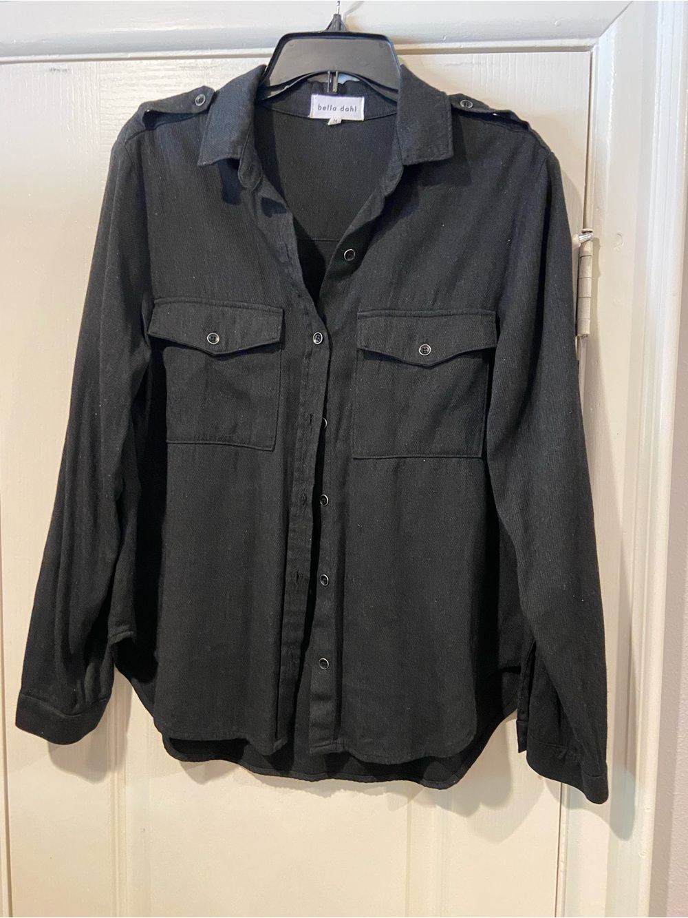 Bella Dahl Black Button-Front Utility Shirt Jacket